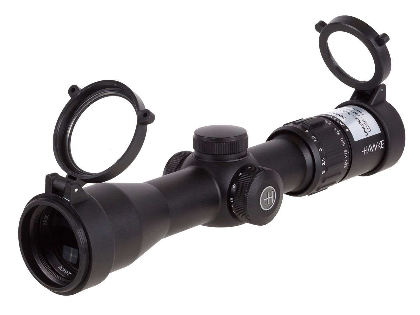 Hawke 2-8x36 XB 30 Compact, Illuminated SR Reticle Crossbow Scope, 1/2 MOA, 30mm