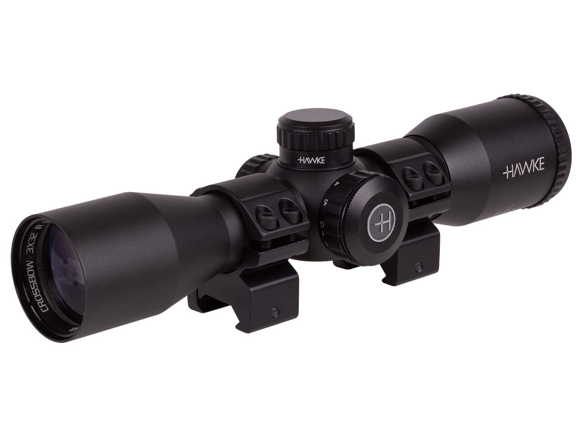 Hawke 3x32 XB Crossbow Scope, XB SR 340 FPS Reticle, 1/2 MOA, 1&quot;, Match Mounts