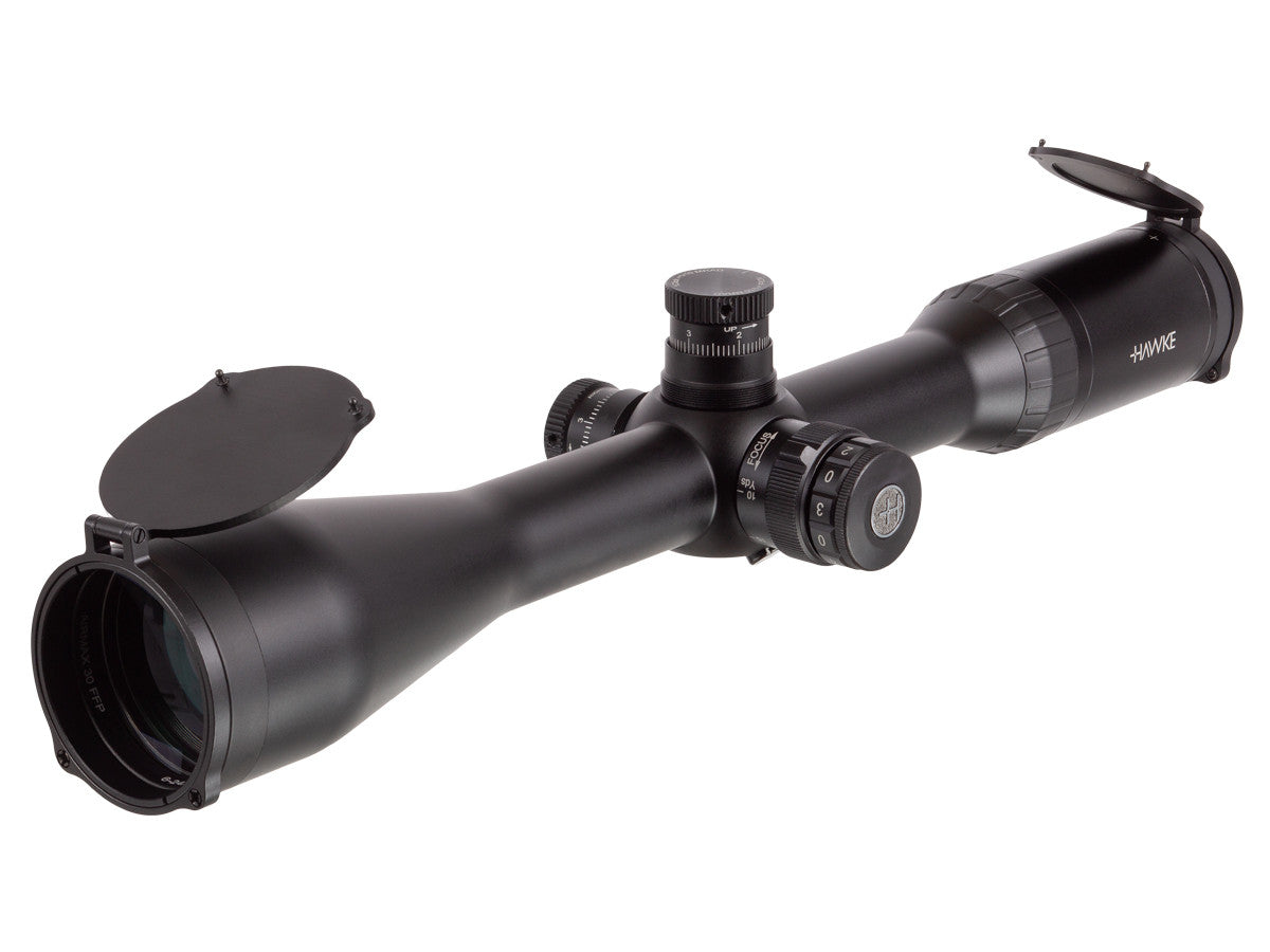 Hawke Sport Optics Airmax 30 FFP 6-24x50 SF Rifle Scope, AMX IR reticle, 1/10 MRAD, 30mm Tube