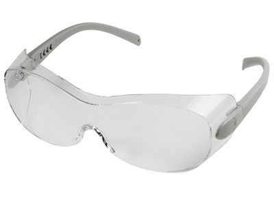 Radians Sheath OTG Anti-Fog Safety Glasses, Fits Over Glasses, Clear Lens, Silver Temples