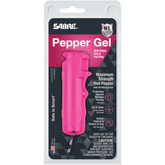 Sabre Finger Grip Pepper Spray Pink