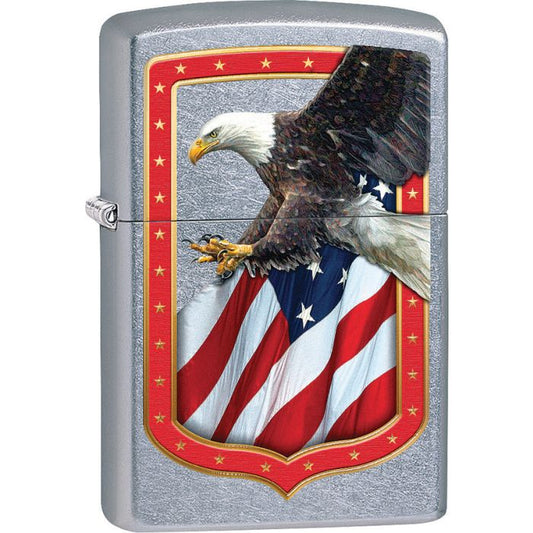 Zippo Eagle and Flag Border Lighter