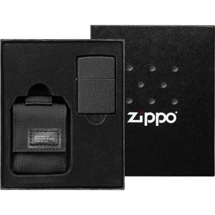 Zippo 236 Blk Crackle Ltr Molle Pouc