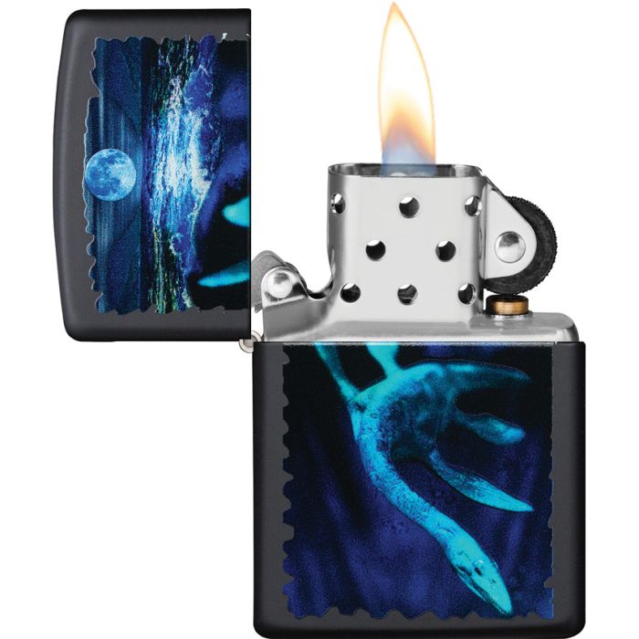 Zippo Black Light Loch Ness Design