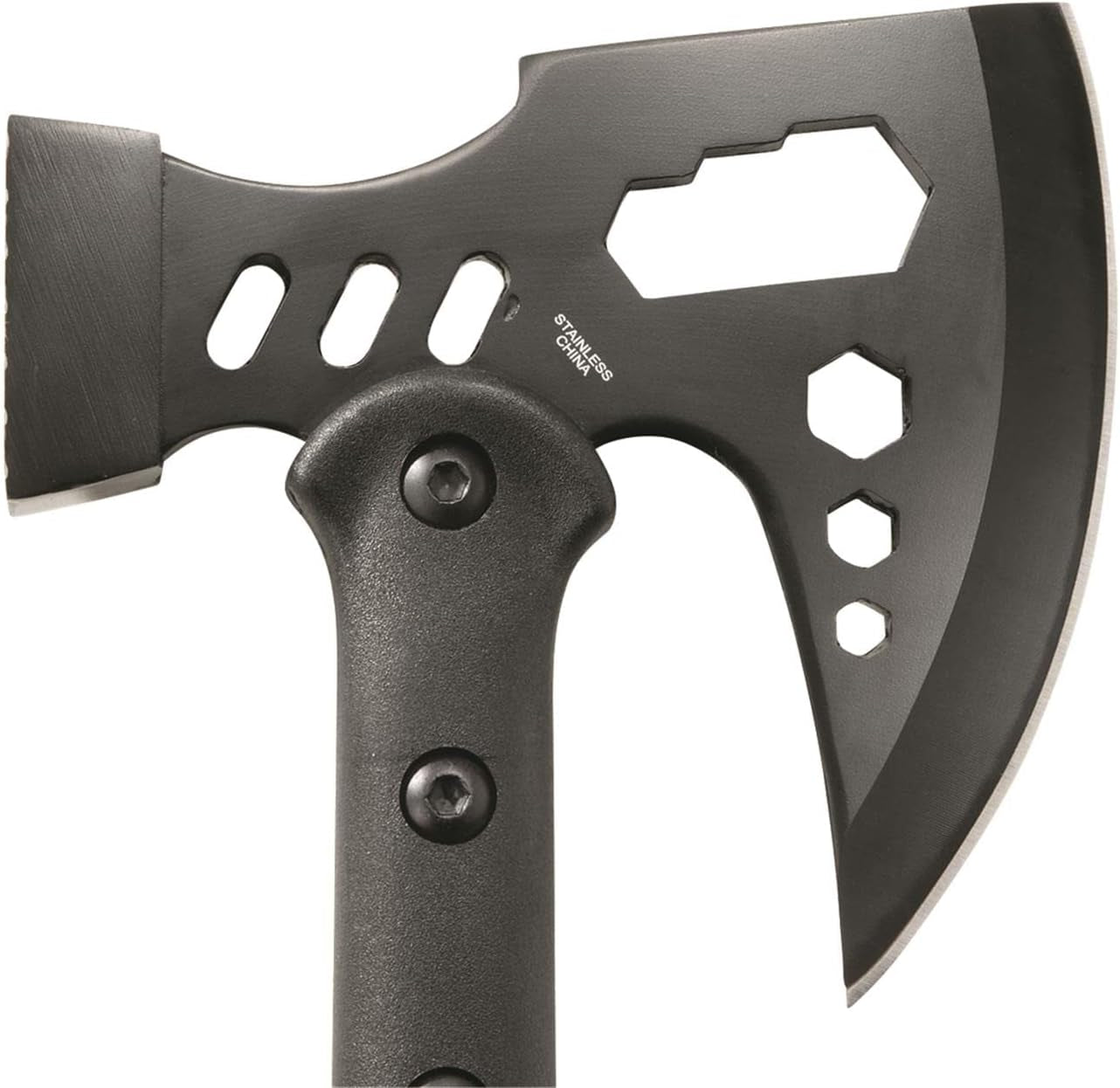 16.25” Black Multipurpose Outdoor Camping Survival Hammer Hatchet Axe with Nylon Sheath 211557 Back