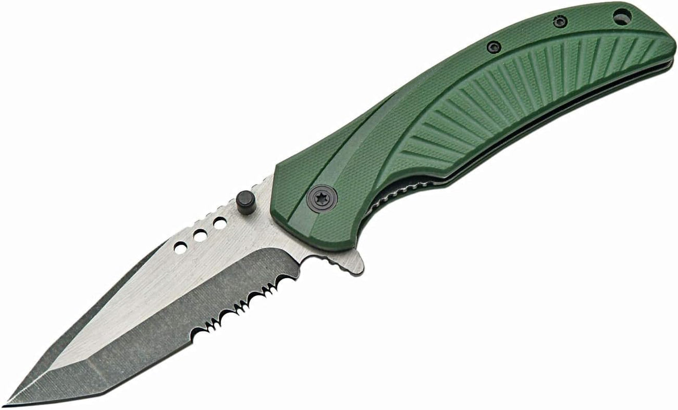 Men’S Gift 4.5” Green Tactical, Camping, Hunting, Survival, Indoor and Outdoor Activity Assisted Open Folding Knife