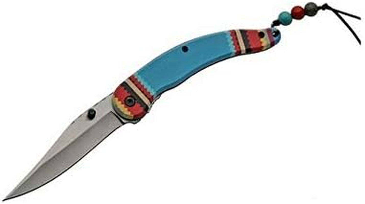 4.75" Turquoise Inner Spirit Southwestern Style Assisted Opening Folding Knife