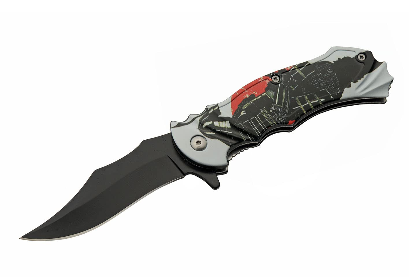 300573-SS Rising Sun Samurai Assisted Open Edc Folding Knife with Pocket Clip, 8" Length