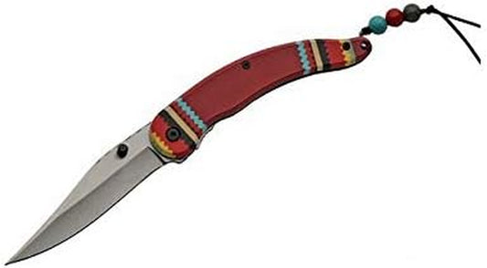 4.75" Red Inner Spirit Southwestern Style Assisted Opening Folding Knife