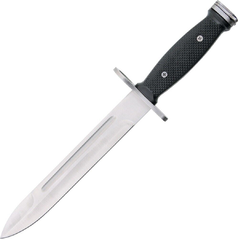 Tactical US Military Combat Trench Knife with Black Leather Sheath - Ultimate Survival Gear