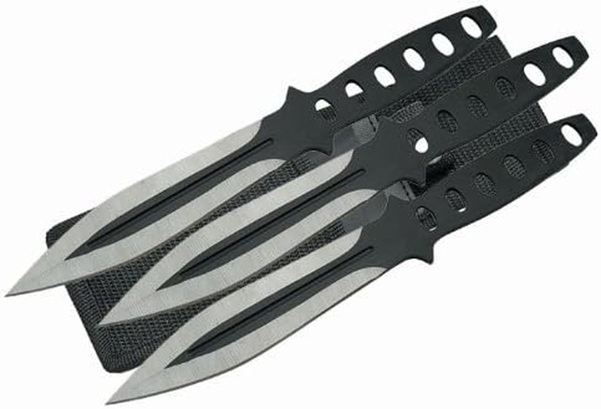 210953-3 Streak Triple Throwing Knife Set, Black