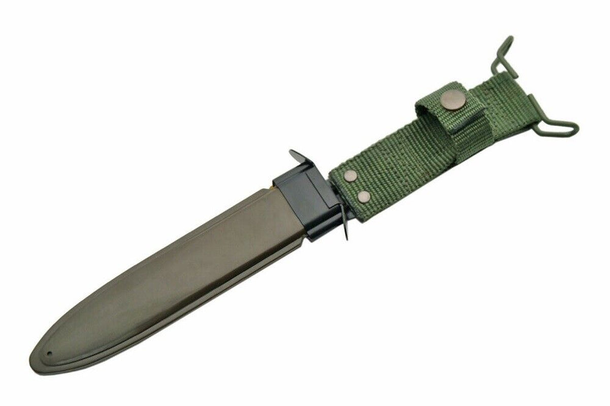 Authentic WWII Trench Fighting KA Knife Replica with Sheath & Belt Bar - Leather Handle