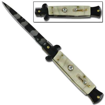 Stiletto Milano Bayonet Blade Marble Silver