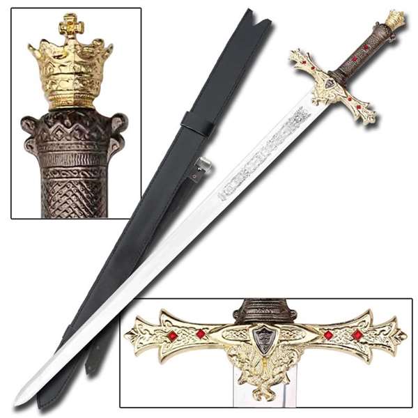 King Arthur Excalibur Gold Medieval Sword