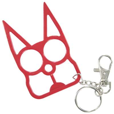 Cat Self Defensive Key Chain Red