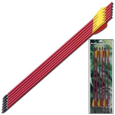 Extra Aluminum Survival Arrow Red 20 Inch 6pcs Set