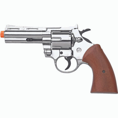 Front Firing 9mm Nickel Magnum Blank Firing Revolver