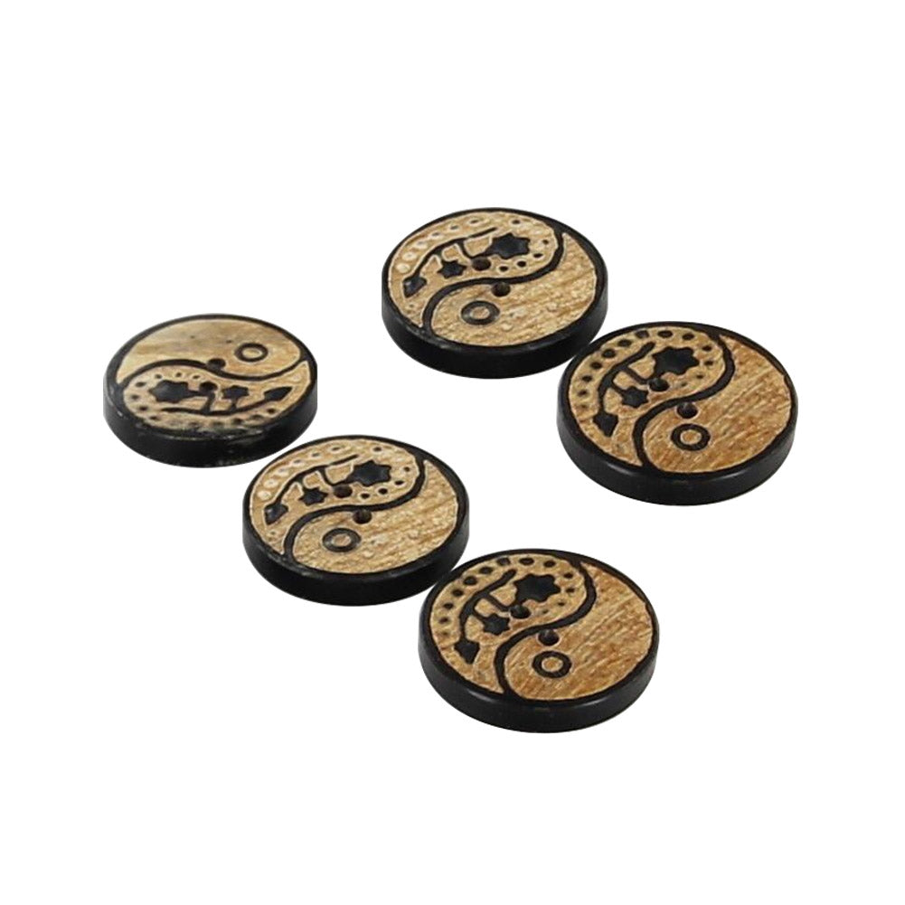 Paisley Yin and Yang Horn Button Set