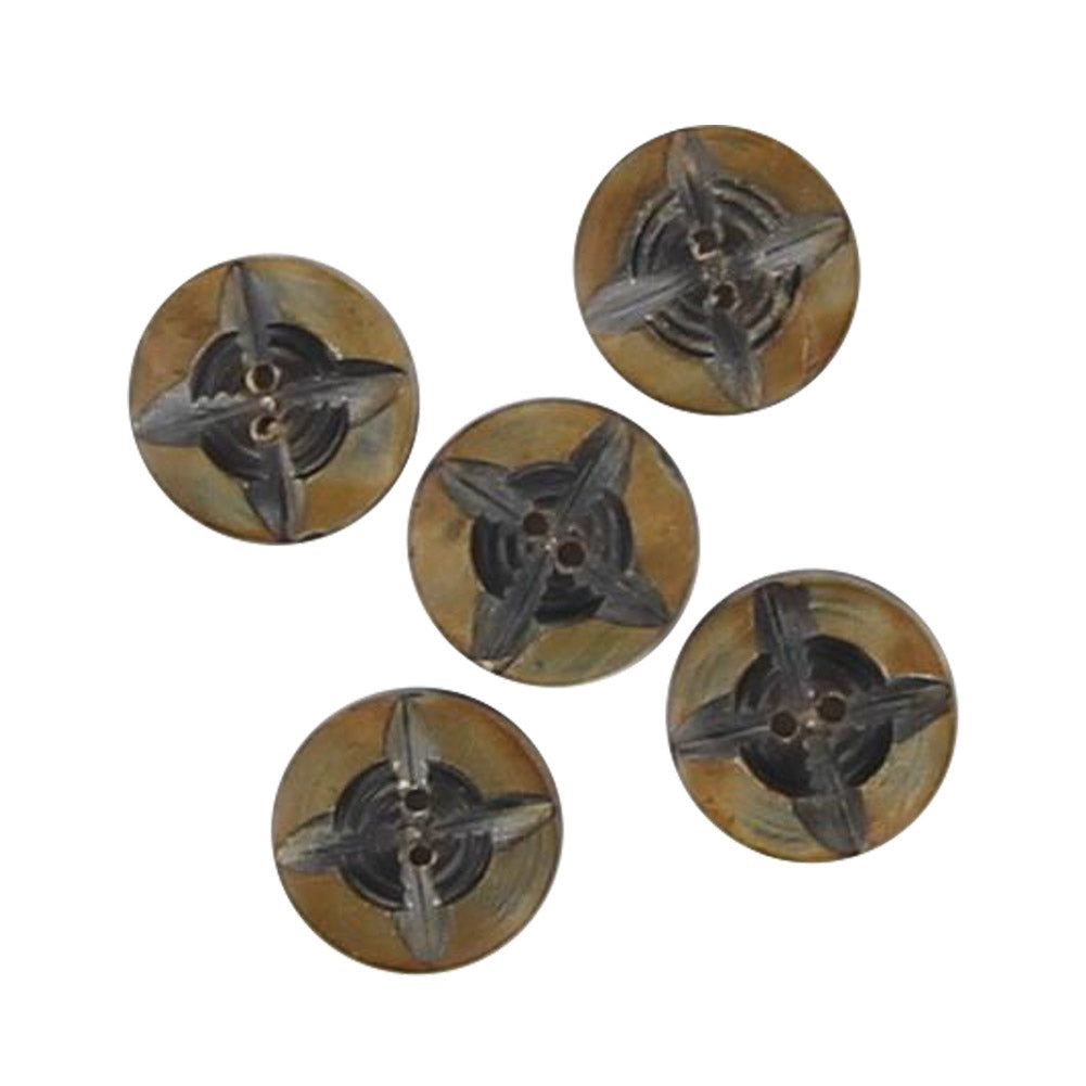 Horn Compass Rose Button Set