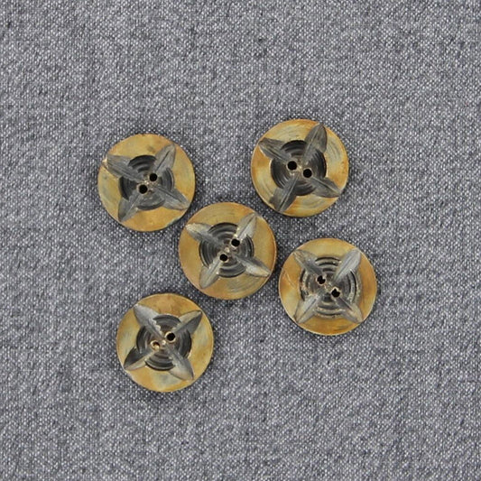 Horn Compass Rose Button Set