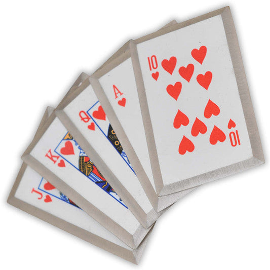 ROYAL FLUSH - Red 5 Piece Throwing Card Set