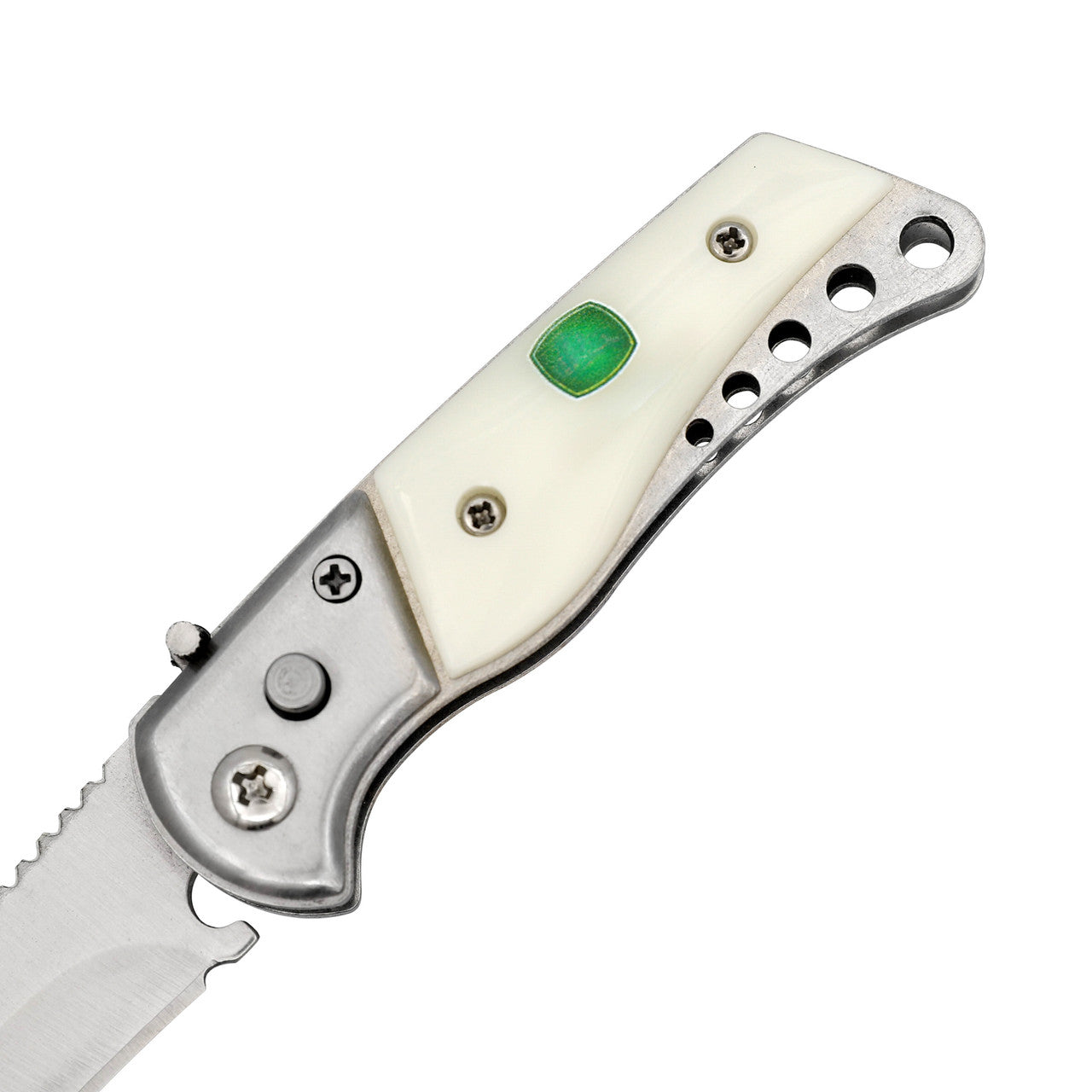 Working Man Mini Automatic Drop Point Push Button Switchblade Knife w/ Safety Lock