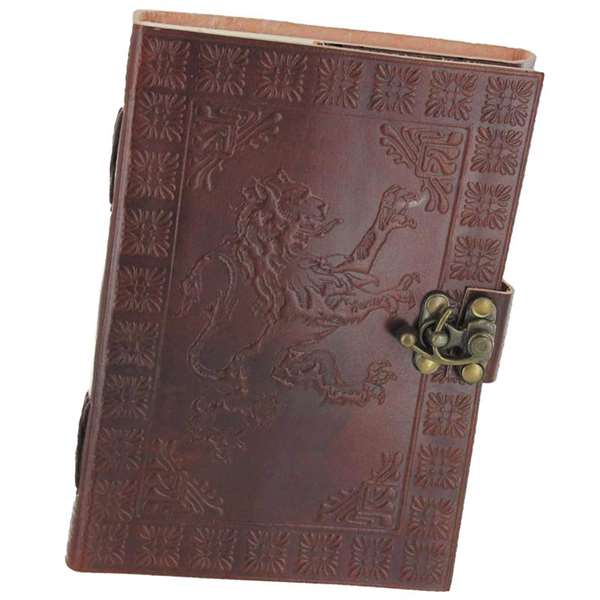 Handmade Leather Journal Rampant Lion