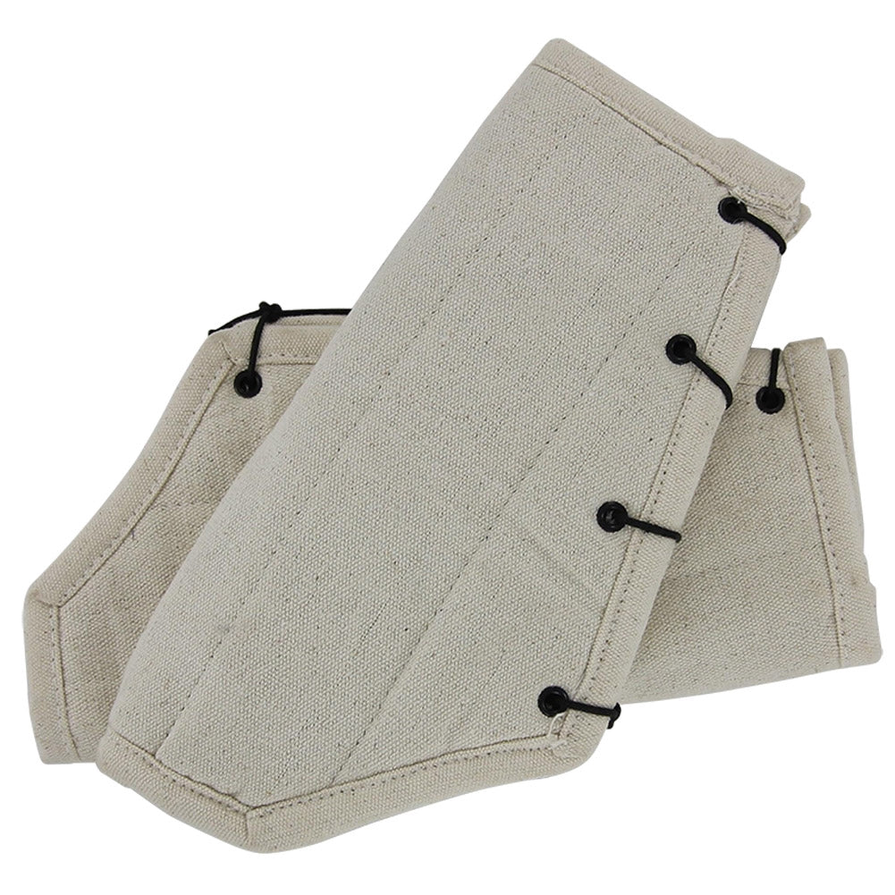 Medieval Padded Cloth Bracers - Ecru