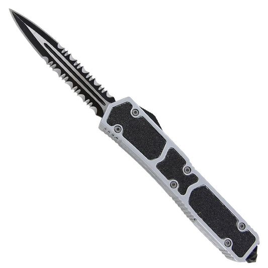 Silver Fox Tarantula Auto OTF Glass Breaker Knife Black Serrated