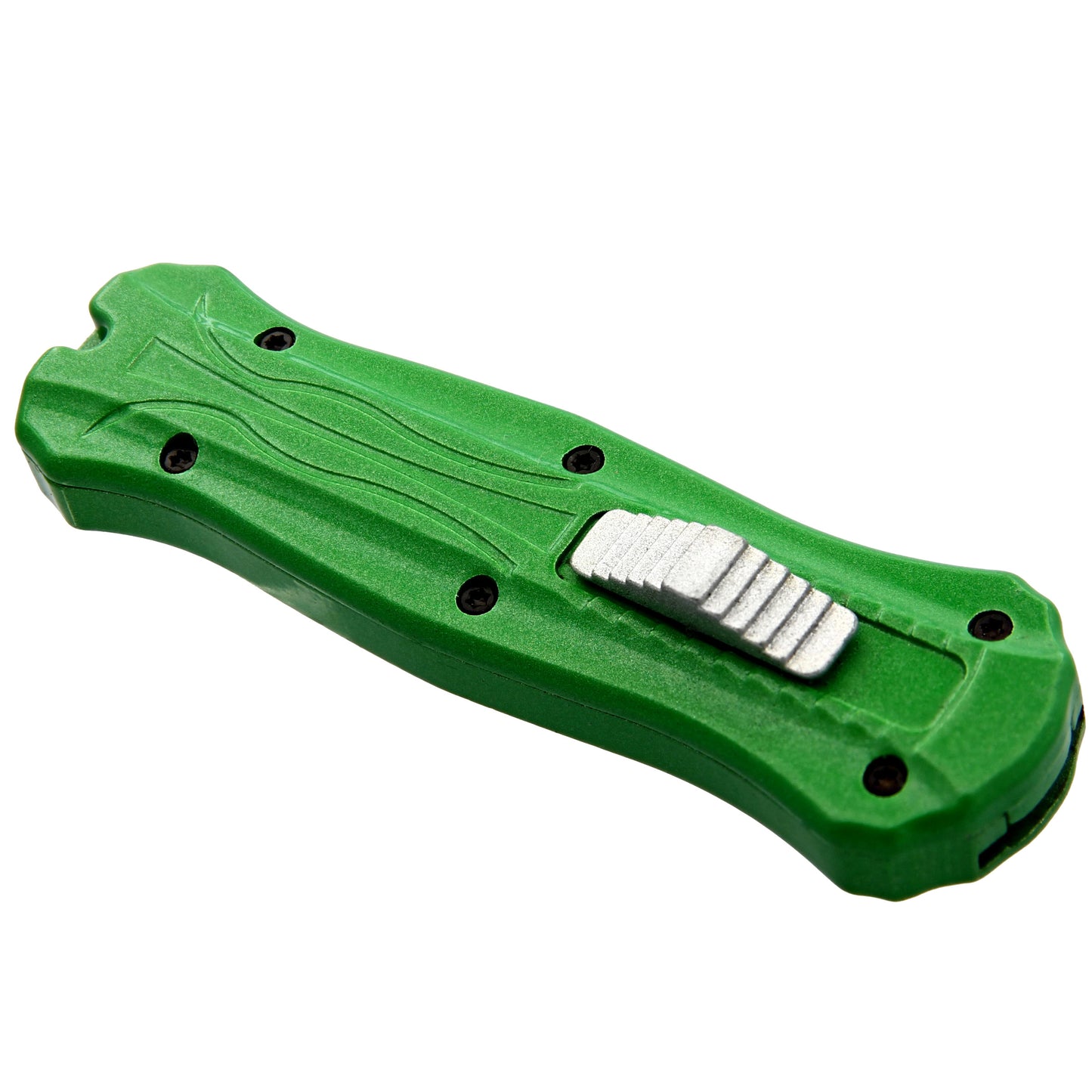 Powerful Goblin Blood OTF Knife: Compact Green Automatic, California Legal with Belt Clip & Keyring Hole!