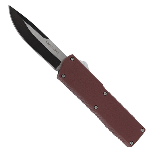 Out Of My Way Lightning Brown Dual Action Drop Point Automatic OTF Knife