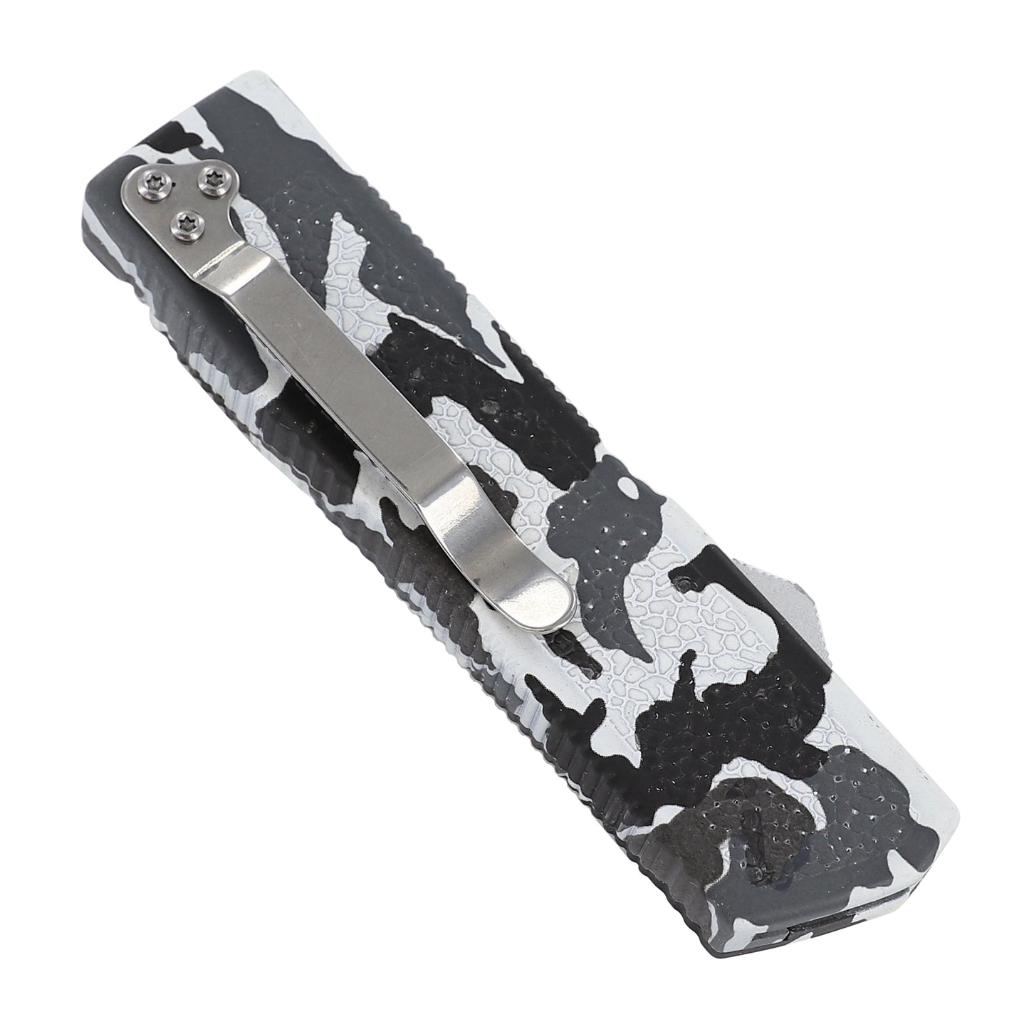 Suburban Commando Lightning OTF City Camo Serrated Drop Point Automatic Dual Action Knife