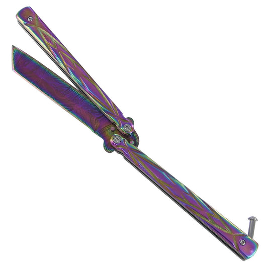 Damascus Steel Nuclear Reactor Butterfly Knife