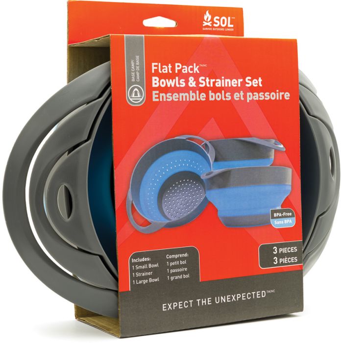 Adventure Medical Flat Pack Bowls-n-Strainer Set