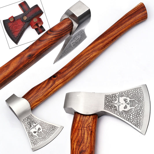 Immoral Skull and Cross Outdoor Hammer Head Axe