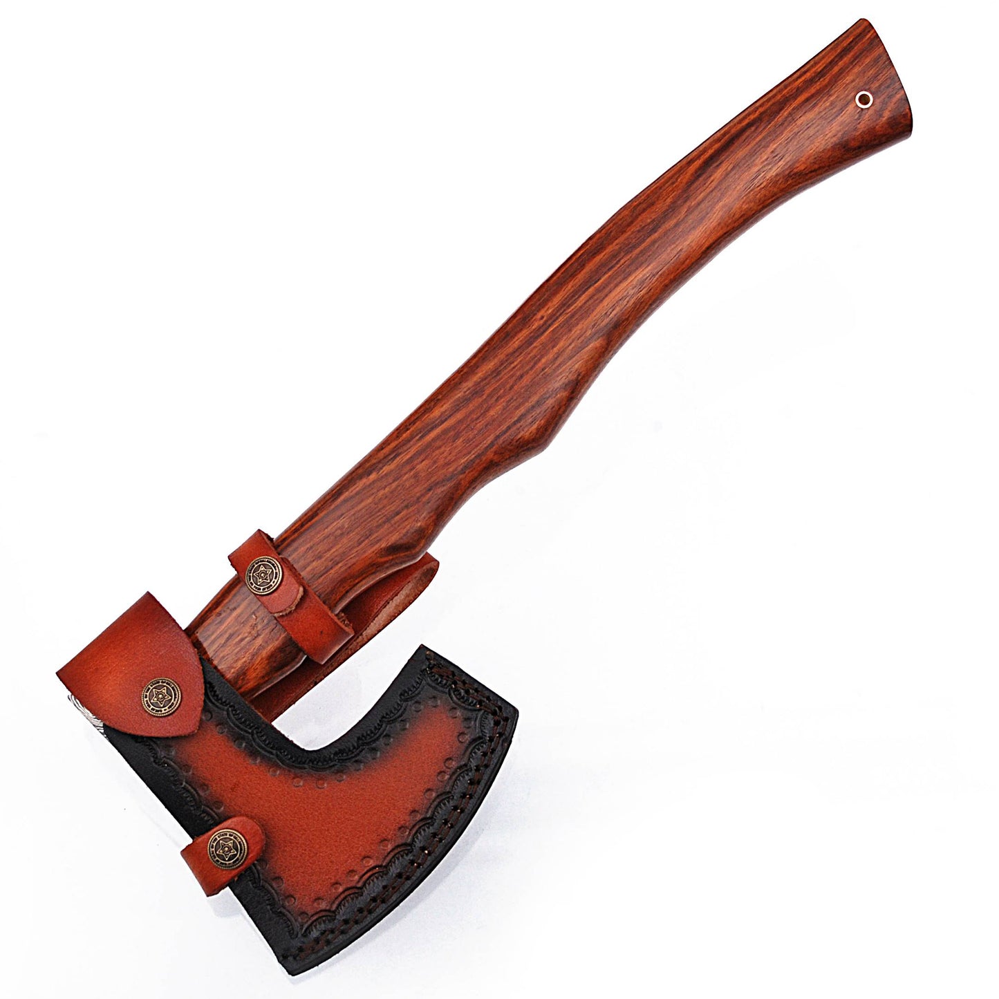 Descendant of the Gods Damascus Steel Functional Bearded Outdoor Axe