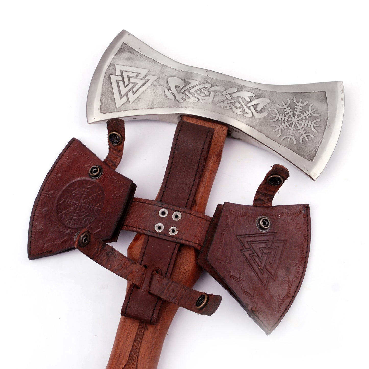 Scandinavian Raider Double Bitted Carbon Steel Viking Inspired Outdoor Axe