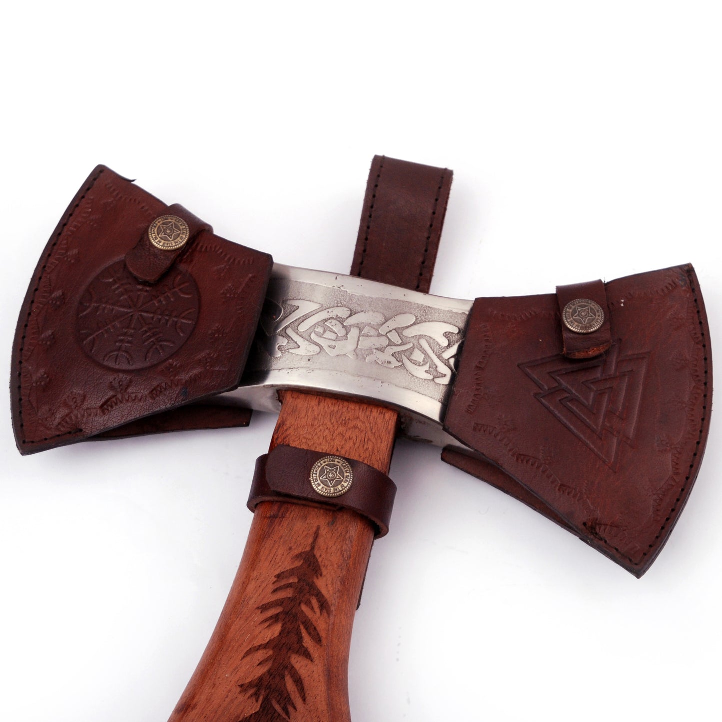 Scandinavian Raider Double Bitted Carbon Steel Viking Inspired Outdoor Axe