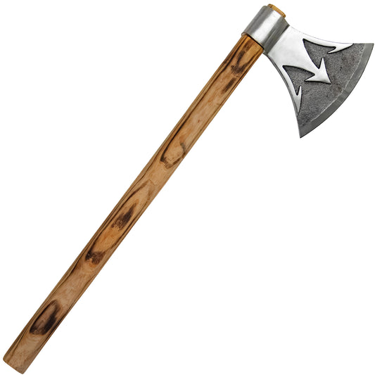 Split Seas Functional Hand Forged High Carbon Steel Outdoor Axe w/ Trident Motif