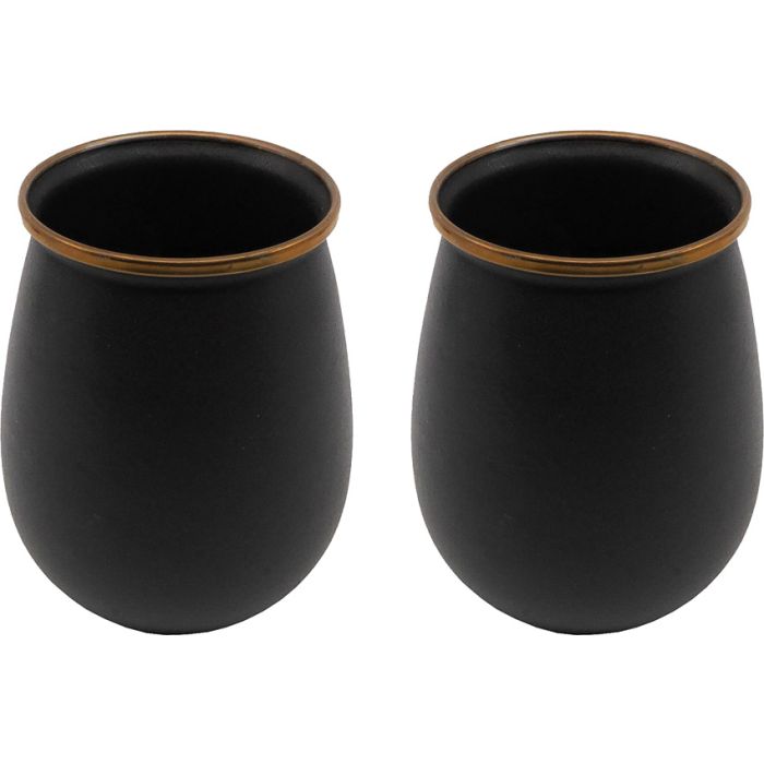 Barebones Living Enamel Tumbler Set Charcoal