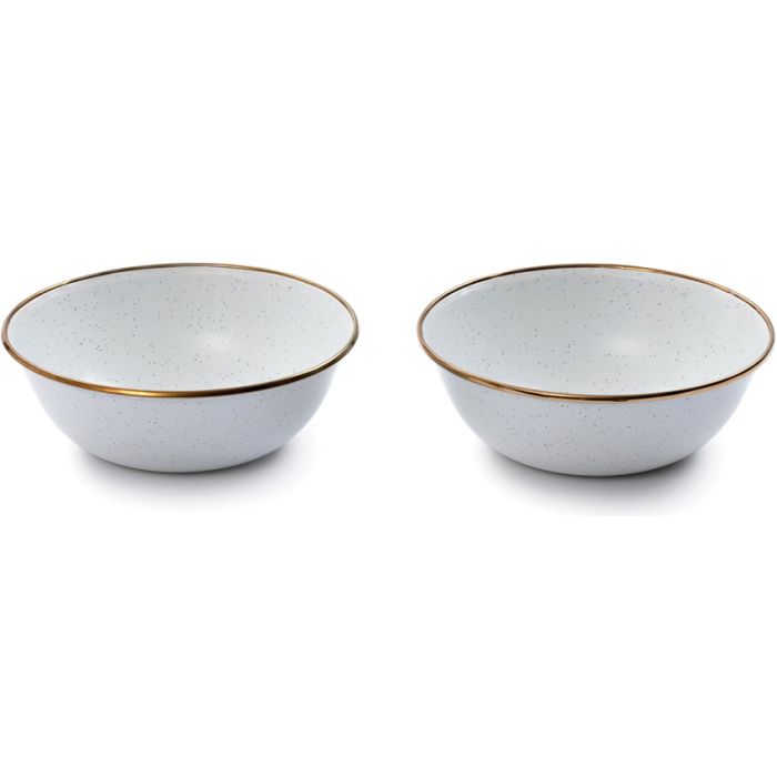 Barebones Living Enamel Bowl Set Eggshell