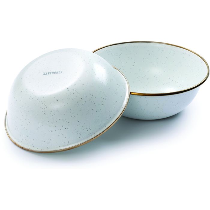 Barebones Living Enamel Bowl Set Eggshell