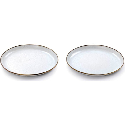 Barebones Living Enamel Plate Set Eggshell