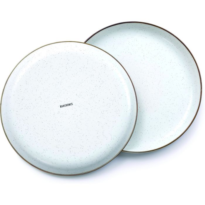 Barebones Living Enamel Plate Set Eggshell