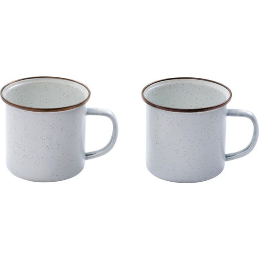 Barebones Living Enamel Cup Set Eggshell