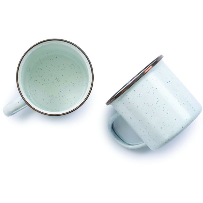 Barebones Living Enamel Cup Set Eggshell