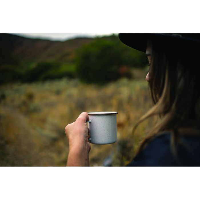 Barebones Living Enamel Cup Set Eggshell