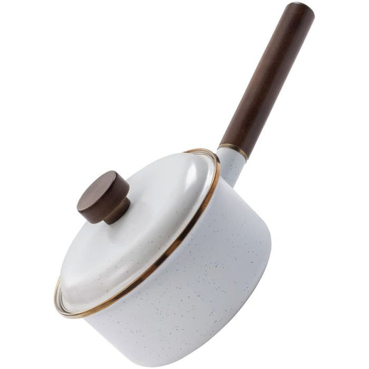 Barebones Living Enamel Saucepan Eggshell