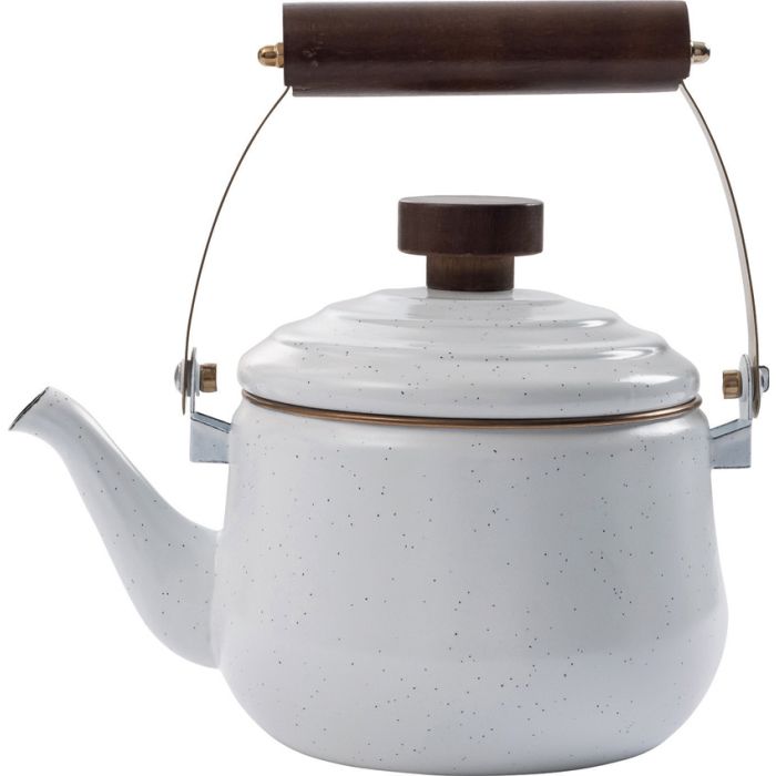 Barebones Living Enamel Teapot Eggshell