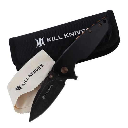 KILL KNIVES ™ Nightshade High Quality D2 Steel Ball Bearing Spring Assist Pocket Knife